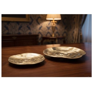 High Quality Aluminum Rose <b>Plates</b> Antique Brass Finish Guest Used Serving Traditional <b>Plate</b> South Indian Rice <b>Side</b> Tableware - Product Image 3
