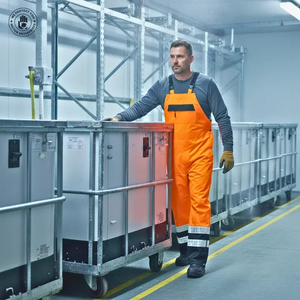 Salopette de travail unisexe haute visibilité orange TAGCO SAFETY certifiée ANSI/ISEA 107-2020, en polyester, avec bandes réfléchissantes, imperméable - Product Image 2