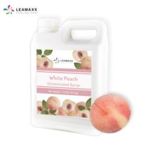 Leamaxx International - Jarabe Concentrado Transparente con Sabor a Melocotón Blanco, Botella de 2.5 kg, Listo para Beber, para Té de Burbujas, Duración de 18 Meses