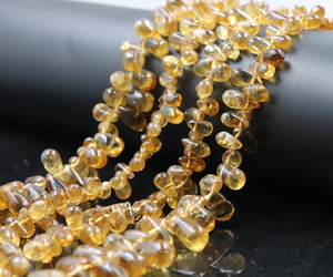 Cuentas de Citrino Natural de Calidad AAA, Lisas, en Forma de Gota, 5x9 mm, Hilo de 14 Pulgadas, Cuentas de Citrino con Orificio de 0.40 mm para la Fabricación de Joyas - Product Image 4