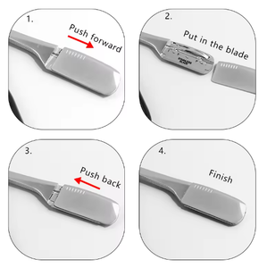 Top Selling Professional Barber Straight <b>Razor</b> Stainless Steel Anti-Rust Plastic Handle A+ Grade Quality Grooming Tool for <b>Men</b> - Product Image 4