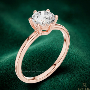 Anillo de Compromiso de Oro Rosa con Diamante Cultivado en Laboratorio de Corte Brillante de 6 Puntas, Certificado IGI, Precio de Fábrica, Venta al Por Mayor - Product Image 3