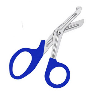 Tijeras de enfermería para traumatismos, de 5.5 pulgadas, azul real, de acero inoxidable alemán, para primeros auxilios, vendajes médicos de emergencia y corte utilitario - Product Image 4