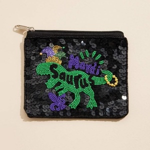 Nuevo Monedero de Lentejuelas para Mardi Gras, Cartera con Cierre de Monedas Hecha a Mano con Diseño de Santos del Carnaval, Mini Bolsa Festiva, Accesorio Perfecto para Niñas y Mujeres - Product Image 1