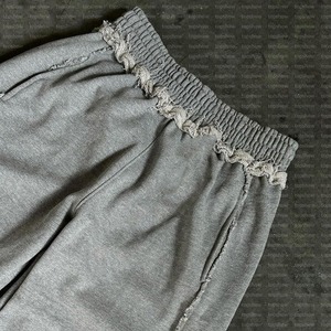 Pantalones Harem Grises para Hombre, Cintura Elástica con Ribete de Encaje, Casuales, Ligeros, 100% Algodón Tejido, Estilo Primavera - Product Image 6