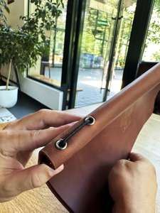 Professional Luxury Leather <b>Menu</b> Holder with Foldable <b>Design</b> Comfortable Grip & Protection for Restaurants Cafes Hotels-LMC-0178 - Product Image 2