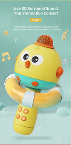 Microphone pour enfants à chant sans fil, <span class=keywords><strong>jouet</strong></span> en plastique à changement de voix, poulet de dessin animé, éducation précoce, chant - Product Image 4