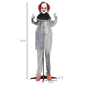 Clown Animatronico Biondo a Grandezza Naturale per Halloween con Movimento, Suono e Occhi Luminosi - Product Image 3
