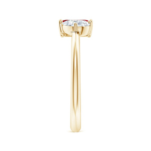 Anillo de compromiso y aniversario para mujer con diamante de corte esmeralda de granate en oro de 10K, 14K, 18K y plata 925, 935, con engaste de puntas. - Product Image 4