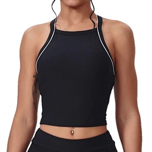 Women Sleeveless Built-in Bra O-Neck Racerback Padded Knitted Breathable Anti-Pilling Casual Eco-Friendly <b>Viscose</b> Tank <b>Top</b> - Product Image 4