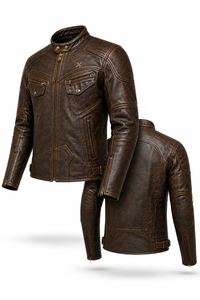 Veste de moto en cuir vintage |   Noir Brun Bourgogne |   Fabricant OEM ODM |   Qualité de conception haut de gamme |   Vêtements de course | - Product Image 6