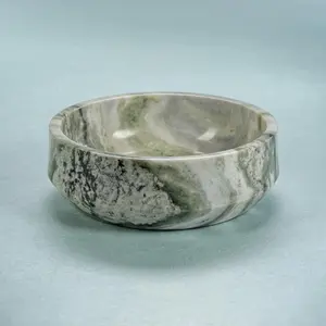 Accesorio de piedra natural pulida, tazón de ónix de mármol hecho a mano, único, decorativo, de piedra sólida premium, precio al por mayor. - Product Image 2