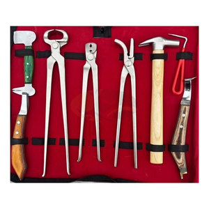 Kit d'outils de fermeur professionnel complet comprenant marteau de fermeur, couteau à sabots, polisseur, pince à sabots de 12 pouces, et pince à clincher, durable pour chevaux - Product Image 4
