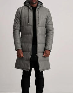 Veste en cuir décontractée unisexe, polyester/coton, imperméable, coupe-vent, long manteau, design simple, printemps, automne, hiver, grande taille - Product Image 3