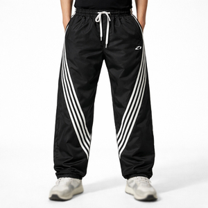 Pantalon de survêtement pour homme 100 % nylon, grande taille, avec cordon de serrage, coupe ample, respirant, empiècements latéraux, style streetwear, impression personnalisée OEM - Product Image 5