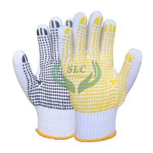 Gants durables en coton blanc blanchi avec des gants de sécurité antidérapants pour une protection accrue dans divers environnements de travail - Product Image 4