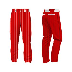 Ensemble d'uniformes de softball personnalisés à manches courtes rouges |   Maillot et pantalon sublimés |   Respirant et à séchage rapide |   Nom et numéro de votre logo d'équipe - Product Image 4