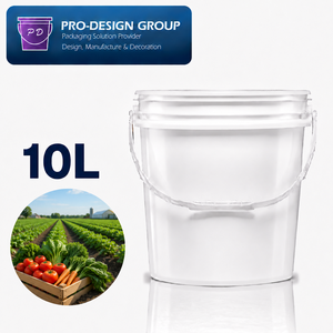 10L Plastic Agricultural <b>Bucket</b> <b>with</b> Flat <b>Lid</b> Tamper Evident Closure for Farm Use, Leakproof Storage Solution - Product Image 1