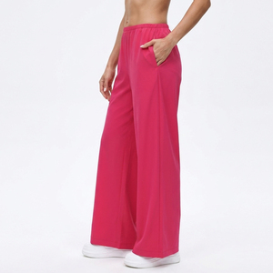 Pantalon de yoga évasé pour femme, longueur intégrale, imprimé, taille haute élastique avec poches, respirant, léger, mélange Spandex/Nylon - Product Image 3