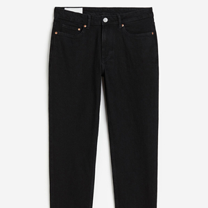 Pantalones Vaqueros de Mezclilla Negros para Hombre, Corte Recto, Cintura Media, Algodón, Estilo Casual, Lavado Regular, Estilo Invernal, Color Sólido, Ecológicos - Product Image 6