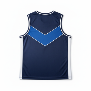 Maillots de basket personnalisés à séchage rapide avec logo frontal, en tissu mesh respirant, sans manches et avec options de tailles - Product Image 2