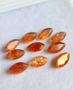Pierres précieuses naturelles de pierre de soleil facettées en marquise 5x10mm – Achetez maintenant en gros des pierres lâches pour la fabrication de bijoux – Pierre de soleil la plus vendue. - Product Image 2