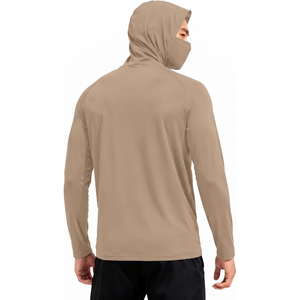 Haut de pêche à capuche pour homme, manches longues, protection solaire UPF 50, cache-visage et cache-cou intégrés, prix usine, étiquetage personnalisé, OEM - Product Image 5