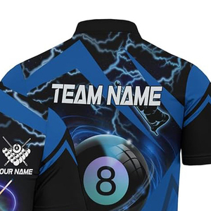 Camiseta de Billar Personalizada de Primera Calidad con Gráficos de la Bola Ocho para Equipos de Billar, Uniformes de Club y Ropa para Torneos - Product Image 3