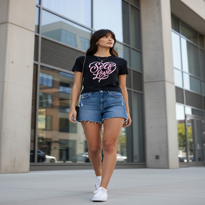 Camiseta Negra Estampada con 'Self Love' para Mujer, de Alta Calidad, Cómoda, 100% Algodón, Estilo Casual, Diseño Personalizado OEM - Product Image 6