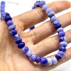 Collar de ópalo púrpura natural con cuentas lisas en forma de rondel de 7-9 mm, hecho a mano, para mujeres y hombres, precio al por mayor. - Product Image 1