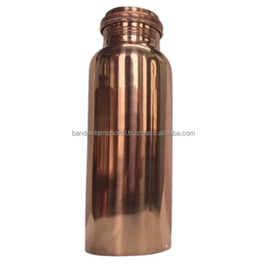 Botella de cobre con acabado blanco y pulido, hecha a mano en India, con beneficios para la salud, botella de cobre metálica para beber agua. - Product Image 2