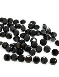 พลอยออนิกซ์สีดำทรงกลมเจียระไนแบบเหลี่ยมเพชรพลอย - Product Image 2