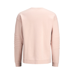Sudadera de invierno personalizada para hombre, estilo motero, con apliques acanalados en los codos, estilo urbano, hombros caídos, jersey oversize de algodón de alto gramaje - Product Image 2