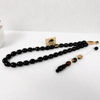 Sam Global Export 10mm 33 Perles de prière musulmanes Tasbih en corne de buffle véritable, faites à la main, toucher réel, style moderne, luxe haut de gamme