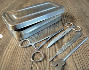 Ensemble de 13 instruments chirurgicaux manuels de base en acier inoxydable de haute qualité pour la pratique de la chirurgie mineure, boîte de formation CE - Product Image 6
