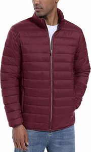 Men's Lightweight <b>Packable</b> Down Coat Waterproof Winter Hooded <b>Jacket</b> with 100% Filling Polyester/Cotton Casual Storage Pouch - Product Image 3