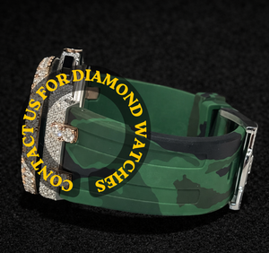 Reloj Moderno con Moissanita Semi-Engastada, Brillante y Duradero, para Fiestas, Bodas y Uso Diario, con Elegante Correa de Goma Verde - Product Image 2