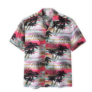 Camisa hawaiana premium con estampado de palmeras tropicales para hombre, manga corta, informal, para vacaciones, ropa de verano ligera y transpirable - Product Image 4
