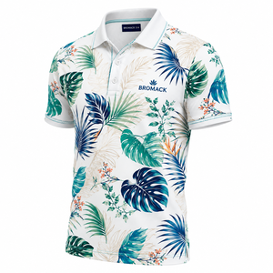Chemise blanche unie à manches courtes pour homme Bromack, décontractée, respirante, en mélange polyester/coton, séchage rapide, tissu tricoté, vente en gros - Product Image 3