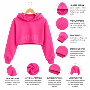 เสื้อครอปท็อปคุณภาพสูง HMR Sorority Sisterhood สีพื้นเรียบง่าย สไตล์ลำลอง ทรงโอเวอร์ไซส์ ไหล่ตก สำหรับผู้หญิง - Product Image 6