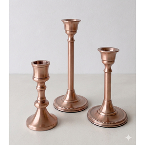 Juego de 3 Portavelas de Acero Inoxidable Hechos a Mano, Modernos, para Velas Cónicas, Decoración del Hogar, Colección de Bodas - Product Image 2