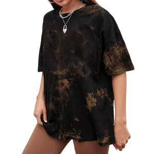 Camiseta Oversize Casual Tie Dye para Mujer, Top Gráfico Moderno con Cuello Redondo y Mangas Cortas, Ajuste Holgado y Suave, Moda de Verano - Product Image 1