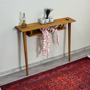 Elegante mesa de consola de madera maciza hecha a mano para recibidor, mesa delgada para sofá, para sala de estar, pasillo, muebles para el hogar - Product Image 1