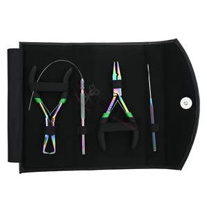 Kit d'outils pour extensions capillaires arc-en-ciel avec pince à sertir pour micro-perles, pince à ouvrir et à retirer les perles pour micro-anneaux et crochets - Product Image 1
