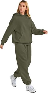 Ensemble de survêtement deux pièces pour femmes, sweat-shirt et pantalon, tissu doux, coupe décontractée, tenue de sport moderne pour la saison hivernale - Product Image 5