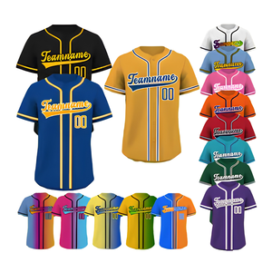 Maillots de baseball en gros, uniformes d'équipe personnalisés, boutonnés, en maille polyester, séchage rapide, pour l'été, cousus, fournisseur OEM, fabricant, en vrac - Product Image 6