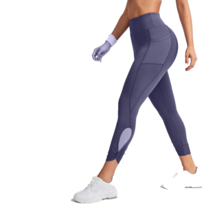 High Waist Solid Color Leggings With Pockets Stretch Breathable Full Length Sporty Knitted Women's Leggings - Product Image 6