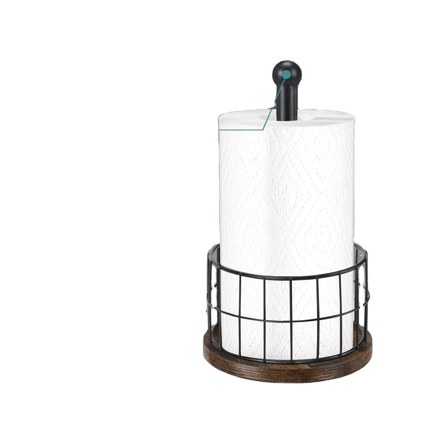 Papierhandtuchhalter Arbeitsplatte, stehender Papierhandtuchhalter für das Badezimmer, Papierhandtuchregal mit Holzsockel für die Küche