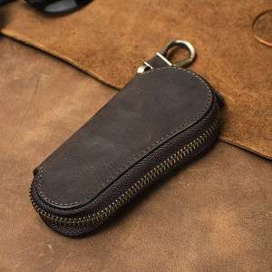 Genuine leather <b>smart</b> key organizer with compact storage and premium zipper hardware car key holder <b>wallet</b> <b>smart</b> key <b>wallet</b> - Product Image 3