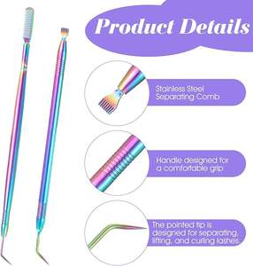 Herramienta para permanente de pestañas, rizador de pestañas, peine para levantar cejas, elevador de pestañas de acero inoxidable, herramienta de belleza para técnicos de pestañas - Product Image 3